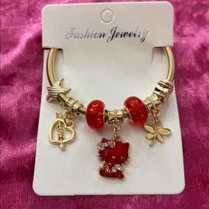 Red and Gold Charm Bracelet